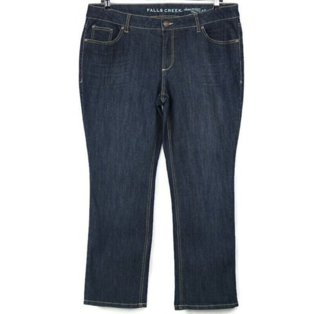 Falls Creek Classic Straight Jeans Stretch Dark 18 Short‎